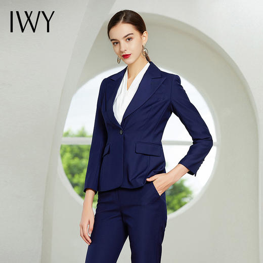 IWY/藏青色长袖西装长裤套装CP357 商品图4