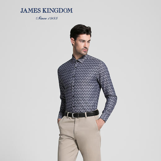JAMES KINGDOM占姆士男士修身版长袖衬衫 商品图1