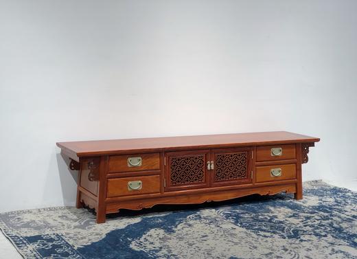 红桥红  家具严选  缅甸花梨（大果紫檀）  【198 镂空梅花格柜门 电视柜】 商品图2