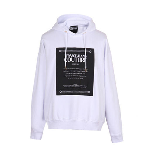 VERSACE JEANS 范思哲 男士连帽卫衣运动衫 白色字母图案 白色 B7GUA7F2 30216 003 商品图0