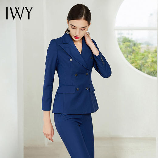 IWY/藏青色长袖西装长裤套装CP341 商品图2