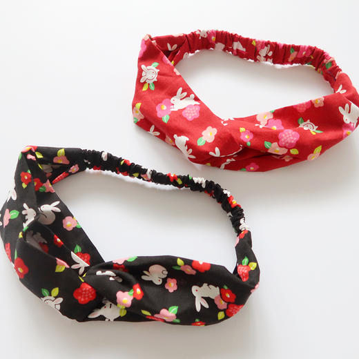 HUGOJIRO窄版发带风の花中秋限定茶花小兔 商品图0