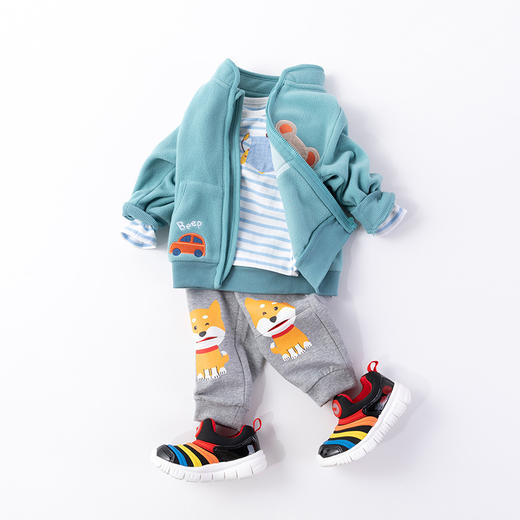 贝贝怡男女童宝宝春秋冬时尚萌趣保暖摇粒绒上衣外套203S2523 商品图5