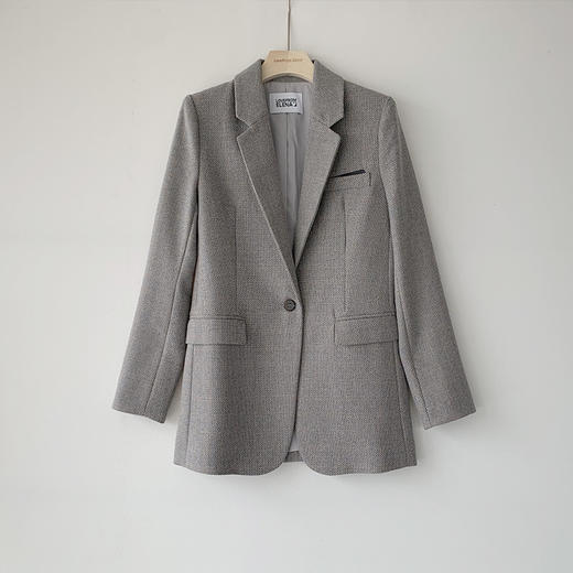 混灰色中长款西装外套休闲西服 商品图5
