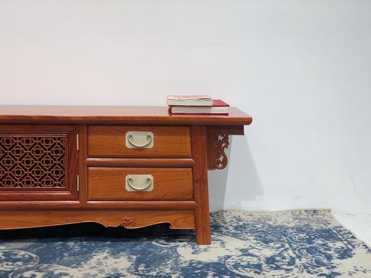 红桥红  家具严选  缅甸花梨（大果紫檀）  【198 镂空梅花格柜门 电视柜】 商品图7