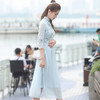XGT-Q2355改良雪纺古典绣花时尚中长款中国风旗袍裙 商品缩略图2