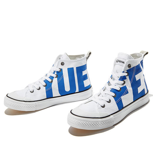 飞跃帆布鞋男高帮潮流字母印花休闲情侣鞋fxy018tc
