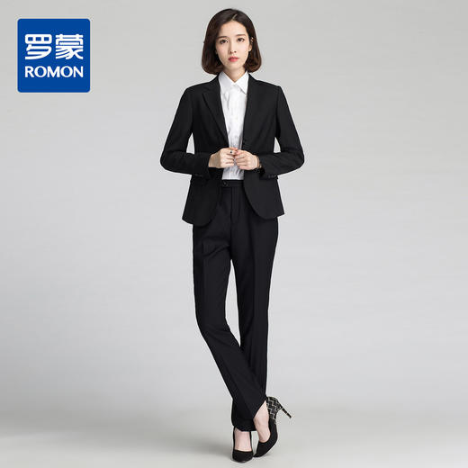 罗蒙女式西服套装韩版修身正装商务职业装女士工作OL通勤西装 商品图1