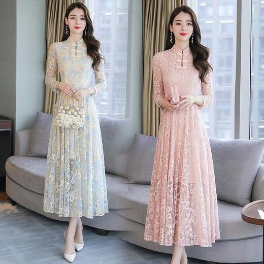 NYL-098704新款复古气质蕾丝连衣裙 商品图0