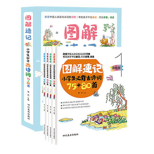 图解速记古诗词（全4册）赠168节古诗速记课  小学生语文古诗词75+80首 商品图1