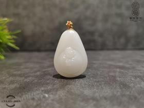 【御珠宫坊】金镶羊脂白玉佛吊坠