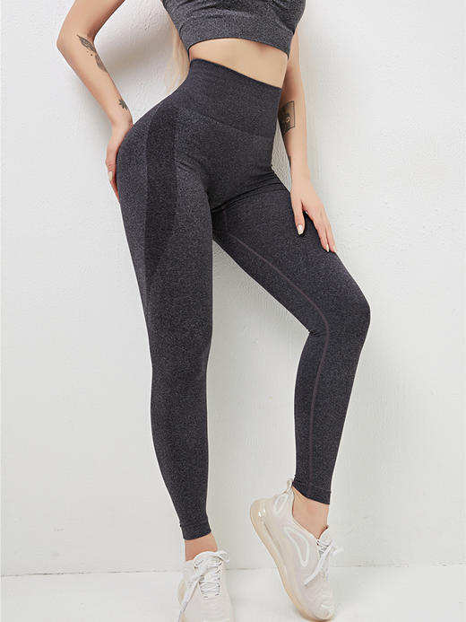 跑步心情优选高腰蜜桃臀瑜伽裤女外穿跑步速干健身裤紧身运动裤