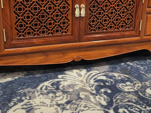 红桥红  家具严选  缅甸花梨（大果紫檀）  【198 镂空梅花格柜门 电视柜】 商品图5