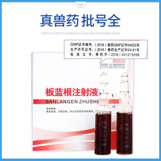 华畜 板蓝根注射液5支 家畜流感 仔猪白痢 肺炎及发热性疾患 商品图3
