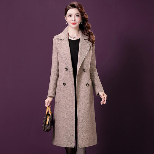 AYL-8286阔太太毛呢大衣韩版气质女装贵夫人呢子外套 商品图1