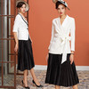 IWY/白色长袖西装黑色百褶裙套装C925+ 商品缩略图0
