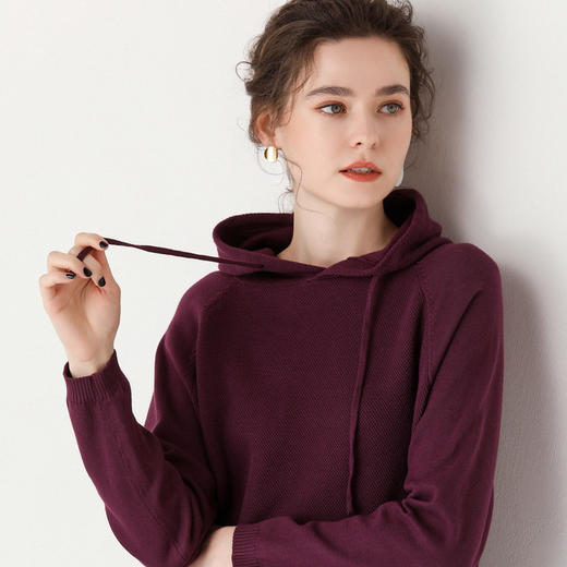 {亏本清仓}-HRYR-带帽针织卫衣时尚休闲外套 商品图2