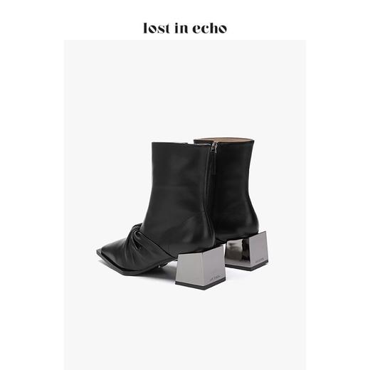 羊皮拧结金属方跟短靴 商品图10