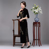 上海旗袍厂DNO-8AW9030女装2024丝绒旗袍长款连衣裙 商品缩略图2