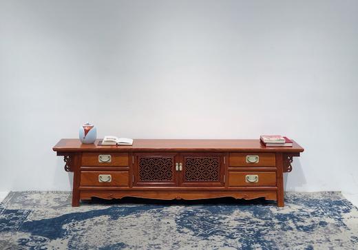 红桥红  家具严选  缅甸花梨（大果紫檀）  【198 镂空梅花格柜门 电视柜】 商品图0