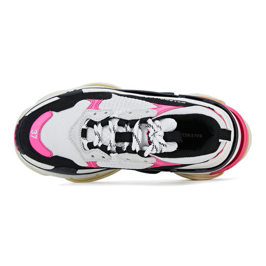 BALENCIAGA 巴黎世家 男女情侣款Triple S牛皮织物休闲运动鞋老爹鞋524039 W09O6 商品图4