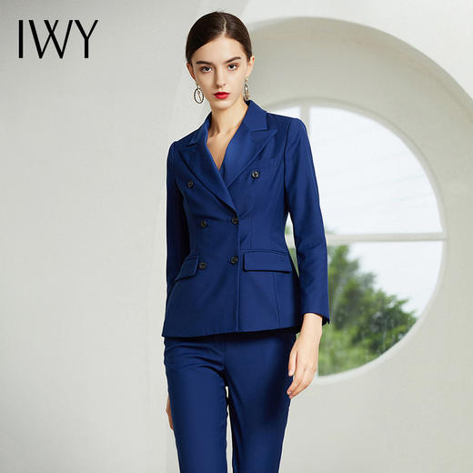 IWY/藏青色长袖西装长裤套装CP341 商品图0