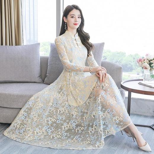 NYL-098704新款复古气质蕾丝连衣裙 商品图1