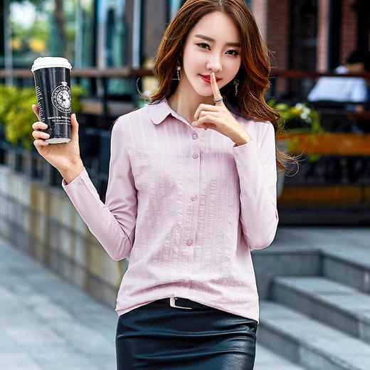 JW-6028秋季新款女装长袖衬衫女打底衫韩版女士上衣 商品图0