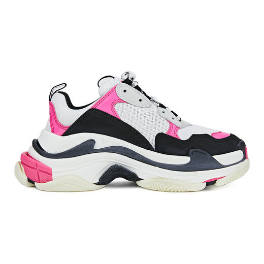 BALENCIAGA 巴黎世家 男女情侣款Triple S牛皮织物休闲运动鞋老爹鞋524039 W09O6 商品图3