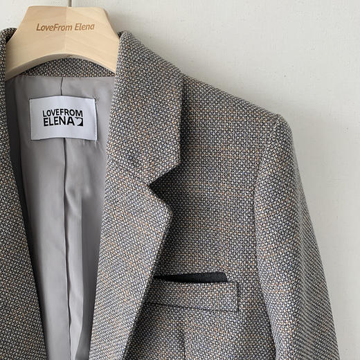 混灰色中长款西装外套休闲西服 商品图8