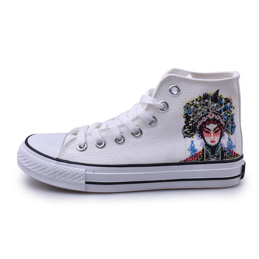 回力新款2020高帮帆布鞋中国风刺绣帆布京剧脸谱wxya930wj