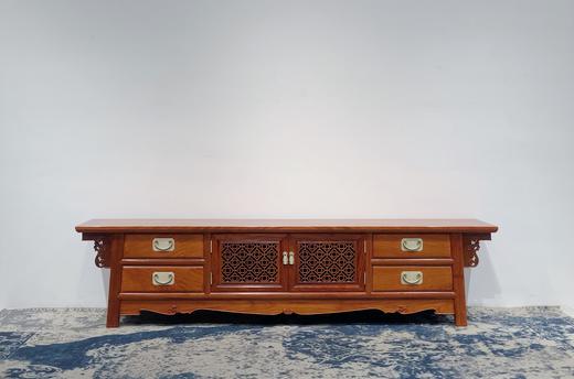 红桥红  家具严选  缅甸花梨（大果紫檀）  【198 镂空梅花格柜门 电视柜】 商品图1