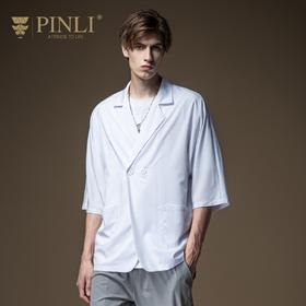 PINLI品立男装宽松七分袖小西装西服外套B203106331