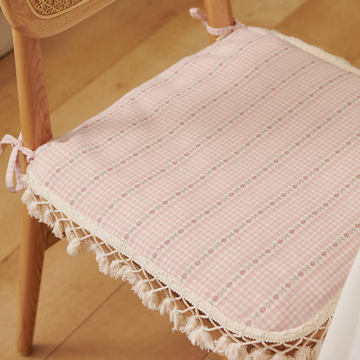 餐椅方形坐垫复古格子蕾丝花边椅子坐垫 商品图1