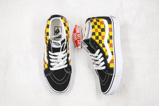 万斯 Vans 中帮系列 黑黄格子拼色 棋盘格子 黑黄色 令人欲罢不能的棋盘格 不允许你没有 经典棋盘格 百看不腻 商品图1