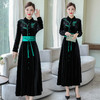 HT-N-A46-5993-6993新款中国风复古刺绣连衣裙TZF 商品缩略图0