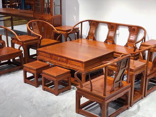 红桥红  家具严选  缅甸花梨（大果紫檀）  【拐手圈椅 明式沙发 十二件套】 商品图8