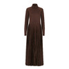 HIDEMI 巧克力色褶皱针织连衣裙 商品缩略图0