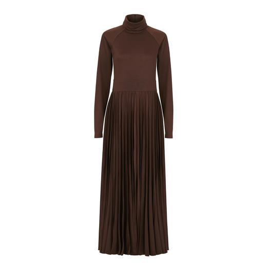 HIDEMI 巧克力色褶皱针织连衣裙 商品图0