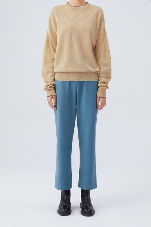 HIDEMI 本季必入/美利奴羊毛/趣味手工齿轮小撞色款廓形堆堆袖毛衣（字母刺绣设计） 商品图13