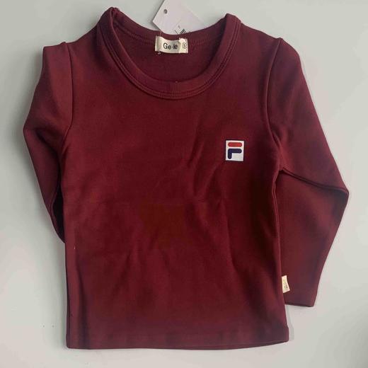 【90-130cm 厚实的上衣T 】 这季节好穿 男童女童打底衫 T恤衫 五色可选 商品图0