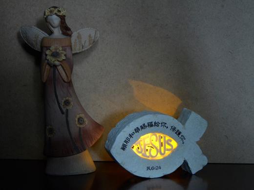 【夜灯家族】 纟巠 文金句 - 树脂雕塑-自带电池/ LED灯-桌摆 商品图8