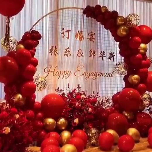 红色系气球仿真花订婚宴布置 商品图1