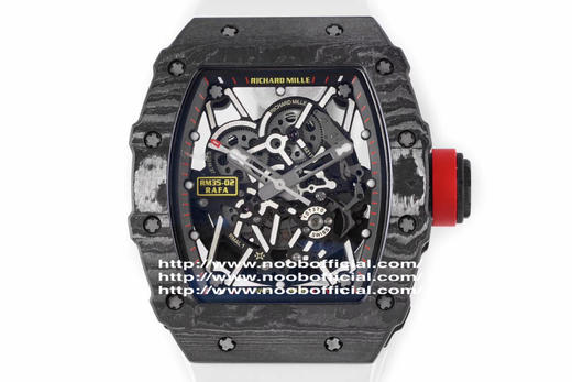 ZF理查德·米勒RM035，研发时间长达4年，把头、表壳、底盖均为碳纤维打造，男士腕表，橡胶表带，自动机械机芯，透底。 商品图1