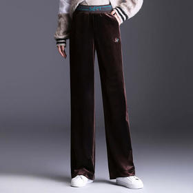 KQ-27086秋季新款高腰气质百搭金丝绒阔腿裤