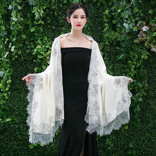 DAS-TB608465181316春秋羊绒蕾丝配旗袍外搭披风 商品图0