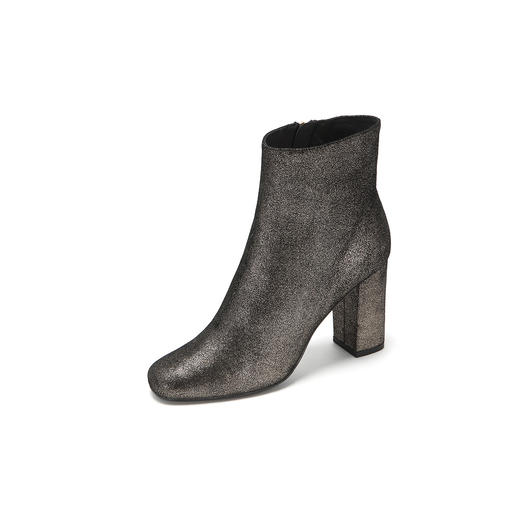 精选秒杀--弹力羊皮粗跟短靴 商品图2