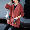 MQ-1733-D04 春秋装新款针织开衫女士加肥加大码外搭披肩秋冬毛衣外套宽松 商品缩略图1