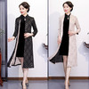 SYK-112306新款复古时尚麂皮绒旗袍两件套 商品缩略图0