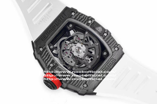 ZF理查德·米勒RM035，研发时间长达4年，把头、表壳、底盖均为碳纤维打造，男士腕表，橡胶表带，自动机械机芯，透底。 商品图6